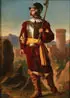 Auguste Jouve, A Watchman, Oil on paper laid down on board