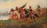Gustav Prucha, Assembly of Horsemen on the Move, Oil on canvas laid down