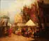 Carl Duxa, An Old Market Scene, Oil on canvas laid down