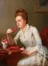 George A. Gaskell, He Loves Me, He Loves Me Not, Oil on canvas