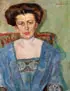 Gertrud Leschner, Portrait of a Woman in Blue Dress, Oil on canvas