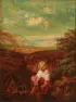 William Bromley III, Young Girl and Dog Cooling Off, Oil on canvas