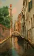 Alberto Prosdocimi, A Quiet Venetian Canal, Watercolor on paper