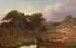 Carl Theodor Meyer-Basel, Expansive Landscape with Hunter and Dog, Oil on canvas
