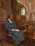 German School, A Quiet Moment, Oil on wood panel