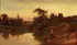 T. Colis, A Riverside Country Landscape, Oil on canvas