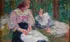 Hippolyte Petitjean, Impressionistic Scene of Two Women, Oil on board