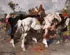 Alessio Issupoff, Russian Market Scene with Horses