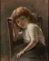 Joseph Henry Sharp, Portrait of a Seated Young Child, Pastel on paper laid down