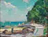 Marion Huse, Coastal View of Beg-Meil, France, Oil on wood panel
