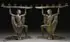 Emory Seidel, A Pair of "Altisa" six light candelabra, Bronze with verdigris patina