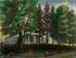Joseph Pollet, A View of a Large Home with Figures, Oil on canvas
