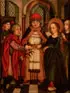Bruges School, The Marriage of the Virgin, Oil on wood panel with later over painting