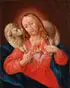 German School, Christ the Good Shepherd, Oil on canvas laid down