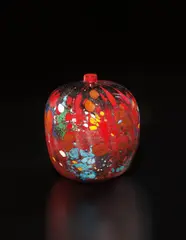 Unique "Macchie" vase by Yoichi Ohira, 2002, Handblown glass canes with murrine and powder inserts, sold Jun 2015