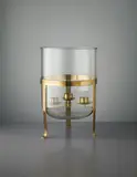 "Photophore" candle holder by Gabriella Crespi, circa 1973, Glass, brass, sold Jun 2015