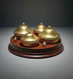 Gabriella Crespi, "Lazy Susan" and set of four dishes