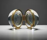 "Sfera" picture frame by Gabriella Crespi, circa 1971, Glass, brass, sold Jun 2015
