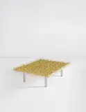 Yves Klein, "Table Or", editioned 1963, 22-karat gold leaf, acrylic, glass, steel, wood