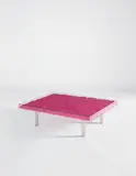 Yves Klein, “Table rose”, editioned 1963, Rose pigment, acrylic, glass, steel, wood