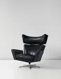 "The Ox" lounge chair by Arne Jacobsen, circa 1966, Leather, chromium-plated metal, painted metal, sold Jun 2015