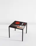 Pierre and Véra Szekely, Side table, 1950s, Glazed earthenware, painted steel