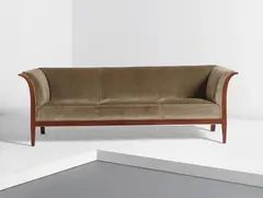 Sofa by Frits Henningsen, circa 1938, Mahogany, fabric, sold Jun 2015