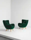 Carlo Mollino, Pair of armchairs, designed for the Acotto House, Turin