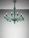 Vittorio Zecchin, Fourteen-armed chandelier, circa 1922-1925, Colored glass, metal
