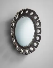 "Mazarin" mirror by Line Vautrin, circa 1960, Talosel resin, colored mirrored glass, convex mirrored glass, offered Dec 2015