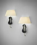 Georges Jouve, Pair of "Lyre" wall lights