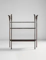 Ingrid Donat, "Petite console aux caryatides", 2003, Patinated bronze, parchment