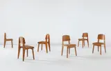 Jean Prouvé, Set of six “Tout Bois" chairs