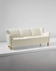 Sofa, model no. 1669a by Fritz Hansen, 1940s, Beech, fabric, sold Dec 2015