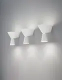 Set of three wall lights, model no. 2350 by Paavo Tynell, 1950s, Painted brass, brass, opaque glass, offered Dec 2015