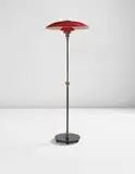Early adjustable floor lamp, with type 6/3 shades by Poul Henningsen, circa 1927, Painted copper, patinated brass, brass, painted steel, painted wood, offered Dec 2015