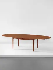 “Judas” dining table by Finn Juhl, designed 1951, Teak, silver, brass, offered Dec 2015