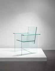 “Glass Chair" by Shiro Kuramata, designed 1976, Glass, Photobond 100 adhesive, sold Dec 2015