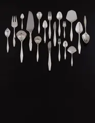 "Diamond" flatware service by Gio Ponti, circa 1958, Forks and spoons: sterling silver. Knives: sterling silver, stainless steel, sold Dec 2015