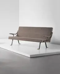 "Digamma" sofa by Ignazio Gardella, circa 1957, Fabric, painted steel, brass, offered Dec 2015