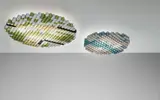 Two unique "Diffusori Look" ceiling lights by Mario Galvagni and Paolo Antonio Chessa, circa 1955, Painted aluminum, aluminum, brass, acrylic, sold Dec 2015