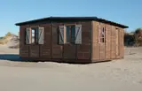 Jean Prouvé, "6x6" demountable house, circa 1944-1945, Steel, painted steel, wood, painted wood, aluminum, glass