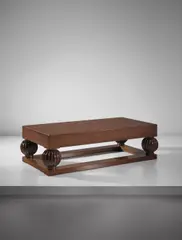 Émile-Jacques Ruhlmann, "Basse-Boule" low table, model no. 1110NR, circa 1928, Mahogany, mahogany-veneered wood