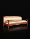 Sofa, from the living room of the Robert R. Blacker House, Pasadena, California by Greene & Greene Charles Sumner Greene and Henry Mather Greene, circa 1913, Honduran mahogany, ebony, silk, offered Dec 2015