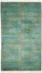 Barbro Nilsson, "Marina grön" rug, designed 1956, woven 1965-1966, Wool, linen