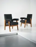Le Corbusier and Pierre Jeanneret, Pair of "Advocate and Press" armchairs, model no. LC/PJ-SI-41-A, from the High Court, Chandigarh