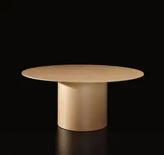 “Solaris Round” table by Martin Szekely, 2005, Aluminum, steel, Zincatura Giallo finish, offered Dec 2015