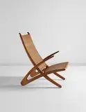Rare short "Dolphin" folding armchair, model no. JH510 by Hans J. Wegner, 1950, Oak, cane, brass, sold Dec 2015