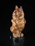 Grotesque and fantastic creature jar and cover by R. W. Martin & Brothers, March 1899, Salt-glazed stoneware, ebonized wood, sold Dec 2015