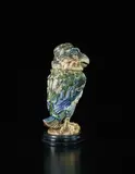 R. W. Martin & Brothers, Jolly raptor bird with ruffled feathers jar and cover